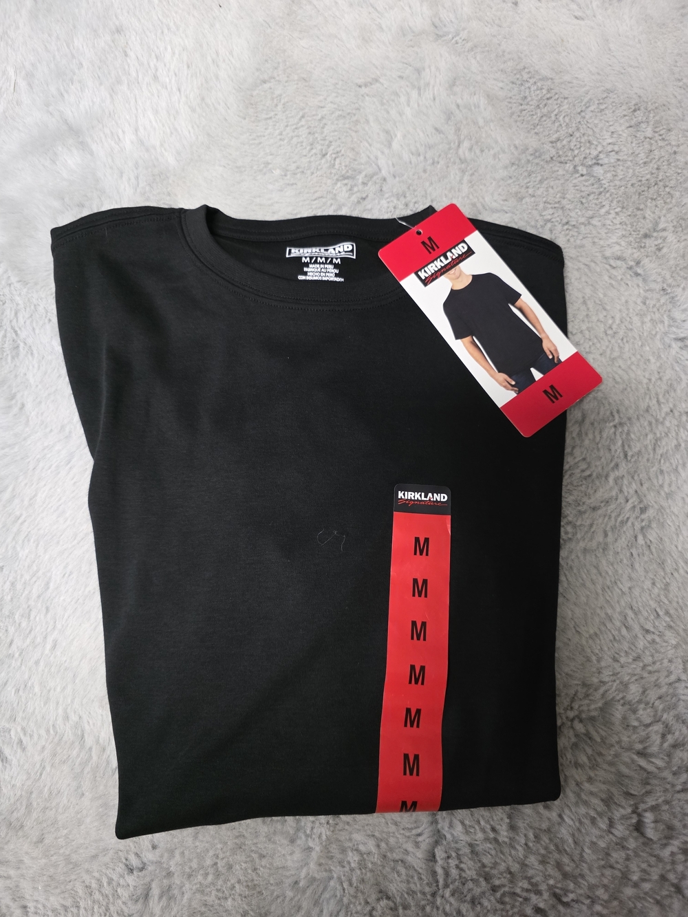 Kirkland Signature Men's Black Crew Neck T-Shirt - M
